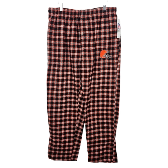 NFL Cleveland Browns Plaid Flannel Sleepwear Pajama Pants NWT - Picture 1 of 9